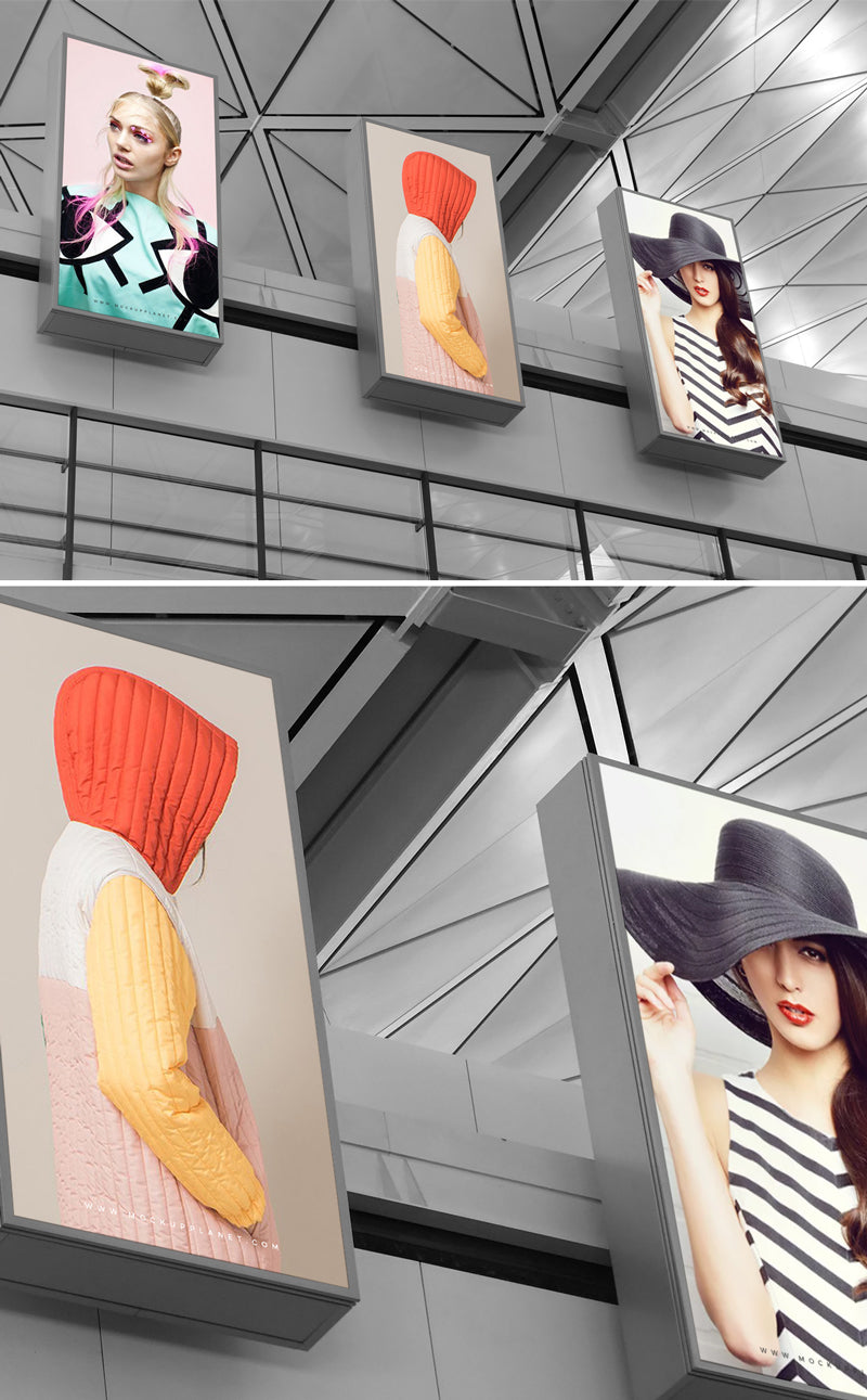 Expo Indoor 3 Billboard Display Mockup Psd 2018