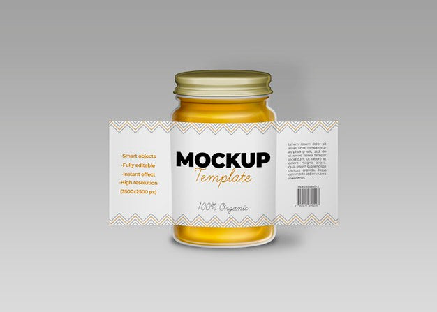 Extended Jar Label Mockup Psd