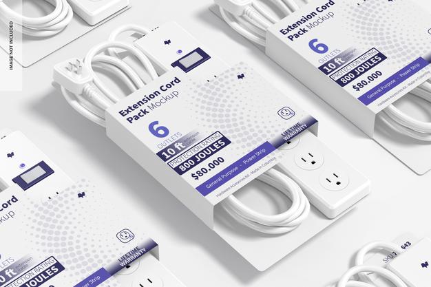 Extension Cord Packs Mockup Psd