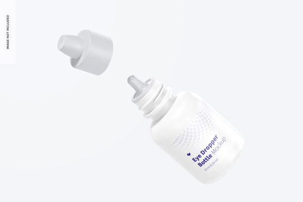 Eye Dropper Bottle Mockup, Floating Psd