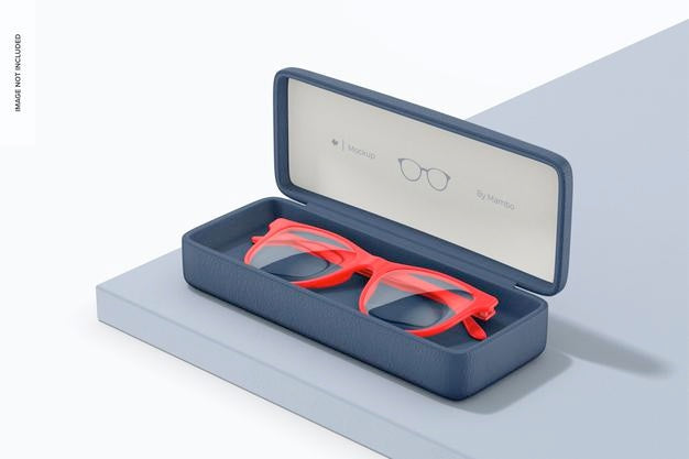 Eyeglasses Case Mockup, Perspective Psd