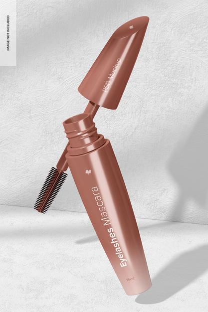 Eyelashes Mascara Mockup, Falling Psd