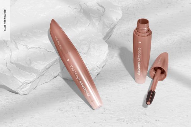 Eyelashes Mascara Mockup, Perspective View Psd