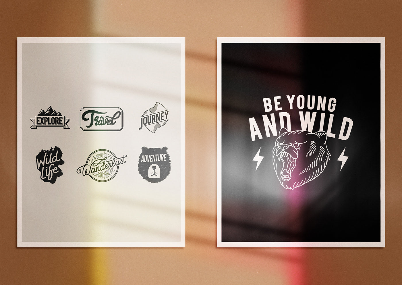 Realistic Poster with a Light Leak Mockup PSD