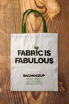 Fabric Bag With Green Handles Mockup Psd