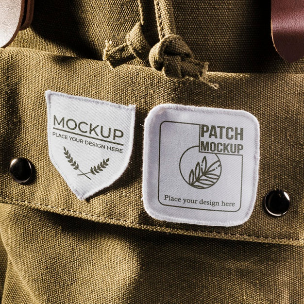Fabric Clothing Patch Mock-Up On Backpack Psd