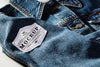 Fabric Clothing Patch Mock-Up On Denim Material Psd