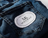 Fabric Clothing Patch Mock-Up On Denim Psd
