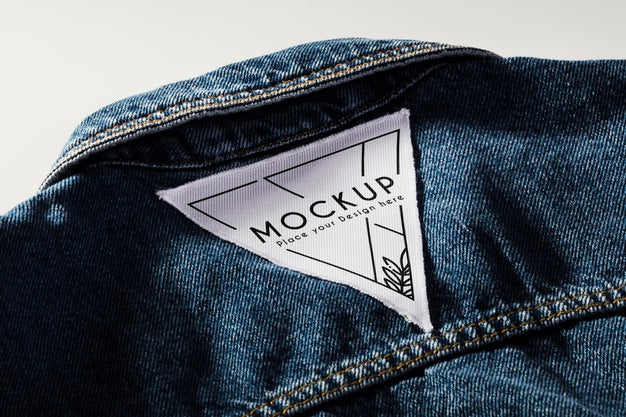 Fabric Clothing Patch Mock-Up On Denim Psd