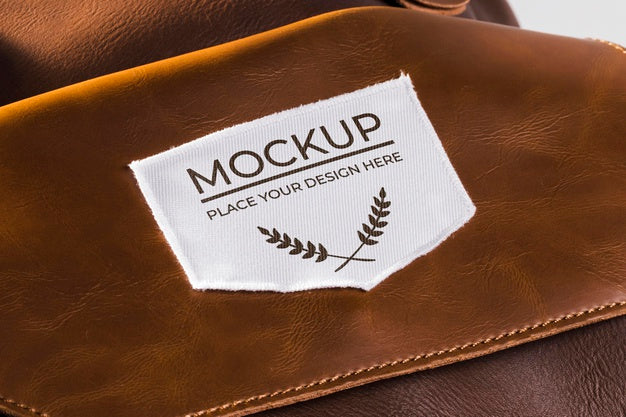 Fabric Clothing Patch Mock-Up On Leather Bag Psd