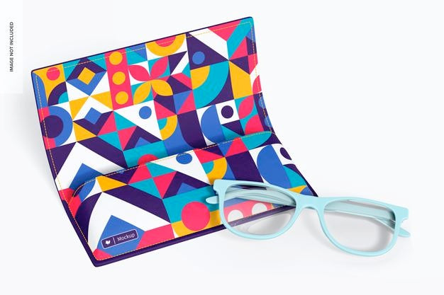 Fabric Eyeglasses Case Mockup, Opened Psd