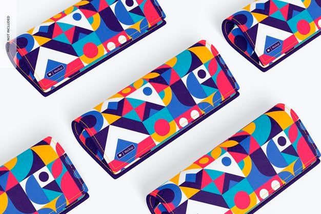 Fabric Eyeglasses Cases Set Mockup Psd