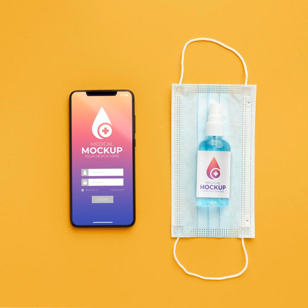 Face Mask Minimal Concept Mock-Up Psd