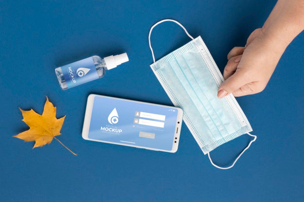 Face Mask Minimal Concept Mock-Up Psd