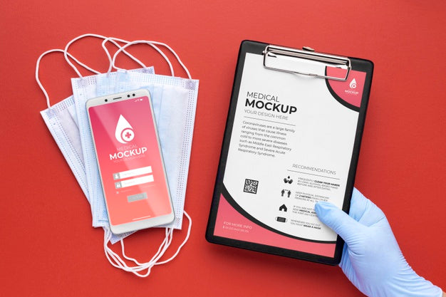 Face Mask Minimal Concept Mock-Up Psd