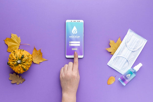 Face Mask Minimal Concept Mock-Up Psd