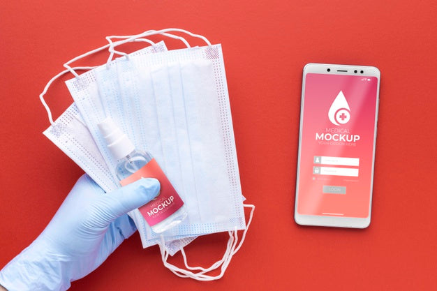 Face Mask Minimal Concept Mock-Up Psd