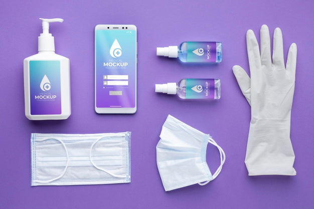 Face Mask Minimal Concept Mock-Up Psd