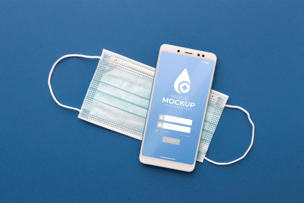 Face Mask Minimal Concept Mock-Up Psd