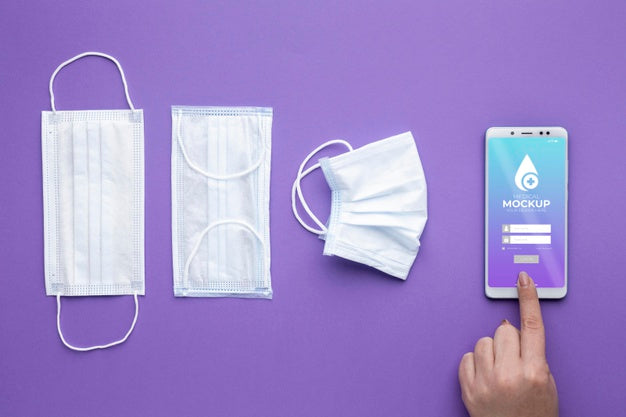 Face Mask Minimal Concept Mock-Up Psd