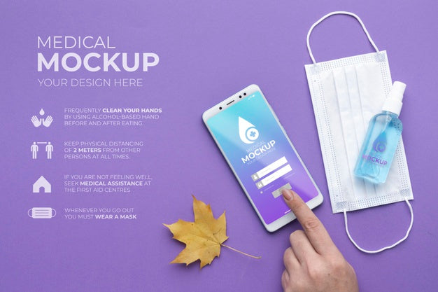 Face Mask Minimal Concept Mock-Up Psd