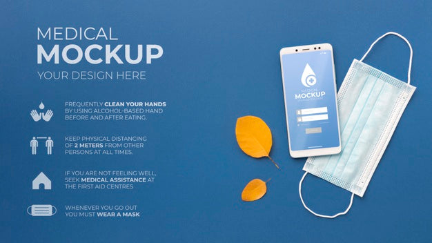 Face Mask Minimal Concept Mock-Up Psd