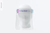 Face Shield With Head Mockup, Front View Psd