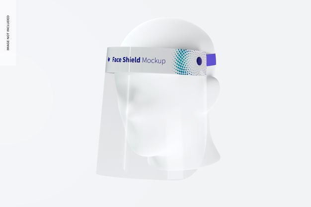 Face Shield With Head Mockup Psd