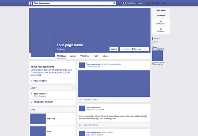 Facebook 2014 Page Mockup