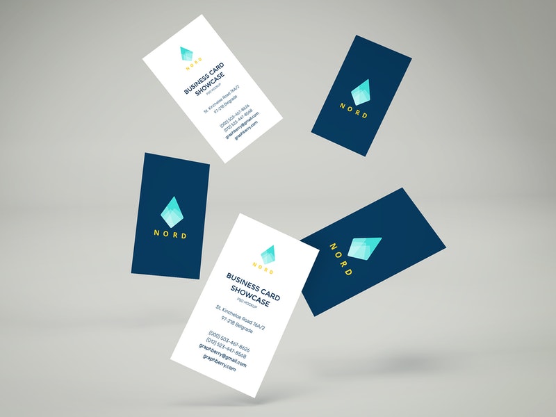 Falling Business Cards Mockup Vol.2