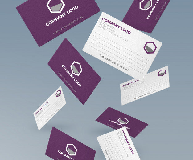 Falling Bussiness Cards Mockup Psd