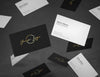 Falling Bussiness Cards Mockup Psd