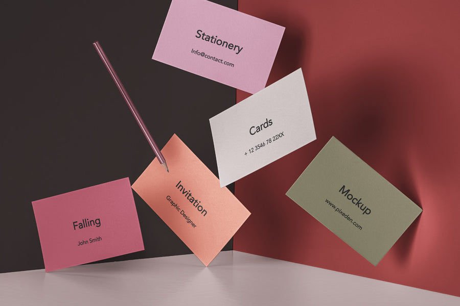 Falling Psd Invitation Card Mockup