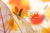 Farm Logo With Translucent Leaves Psd