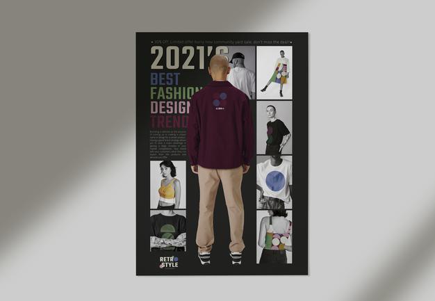 Fashion Business Poster Mockup In Retro Style Psd