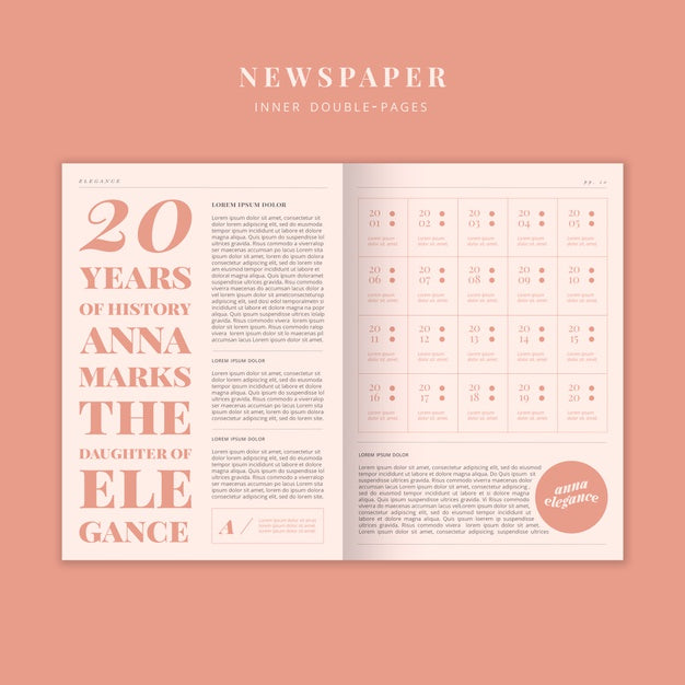 Fashion Newspaper Inner Double-Pages Psd