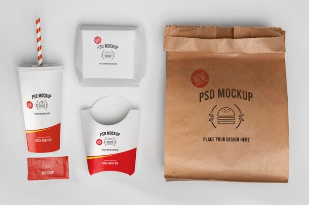 Fast Food Branding Mockup Design Psd