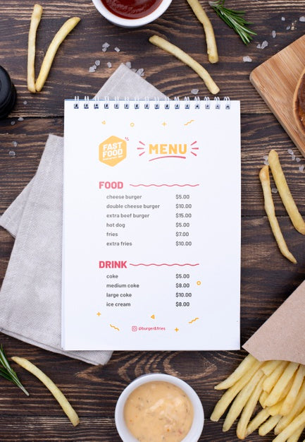 Fast Food Menu Concept Mock-Up Psd