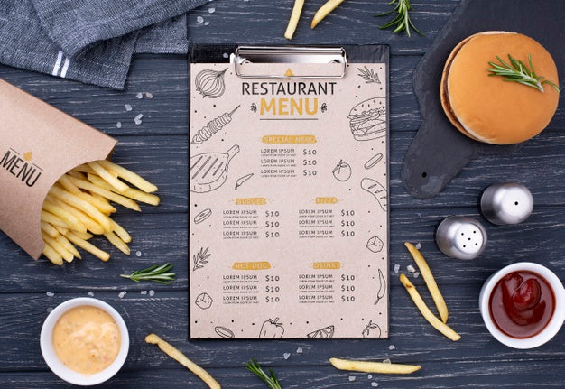 Fast Food Menu Concept Mock-Up Psd