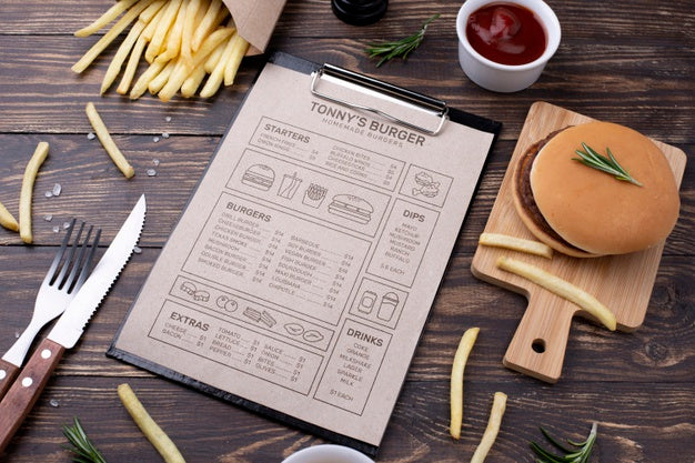 Fast Food Menu Concept Mock-Up Psd