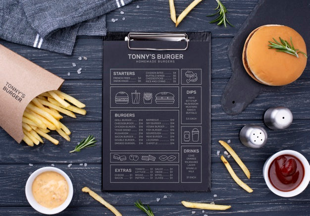 Fast Food Menu Concept Mock-Up Psd