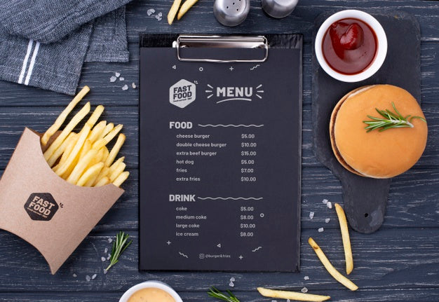 Fast Food Menu Concept Mock-Up Psd