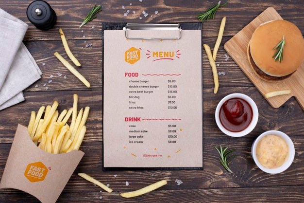 Fast Food Menu Concept Mock-Up Psd