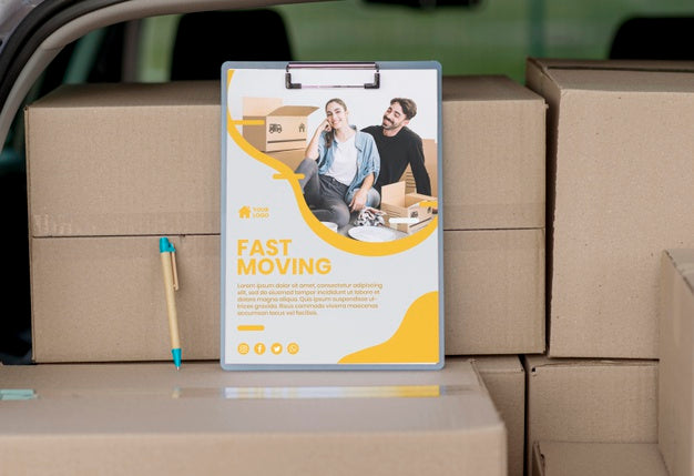 Fast Moving Courier With Copy Space Psd