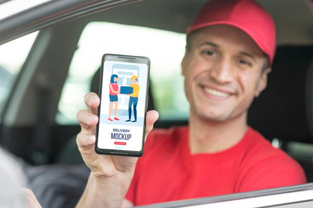 Fast Moving Courier With Copy Space Psd