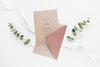 Fat Lay Of Wedding Card With Envelope And Plants Psd