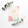 Fat Lay Of Wedding Card With Plants Psd