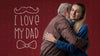 Father And Daughter Hugging On Burgundy Background Psd