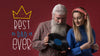 Father And Daughter With Vinyl On Burgundy Background Psd