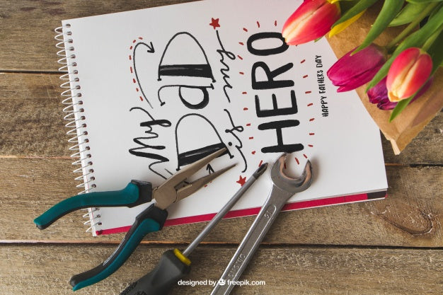 Father'S Day Decoration With Lettering Psd